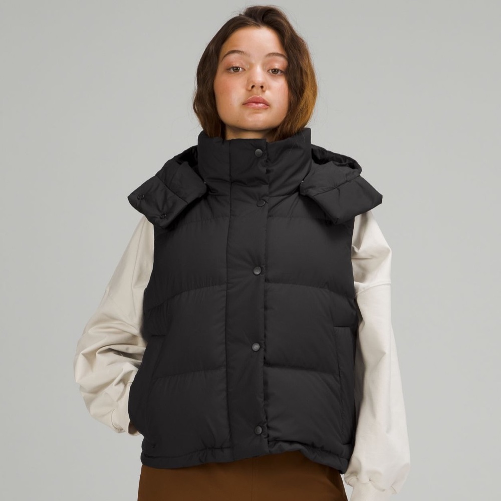 Lululemon WunderPuff Cropped Vest Black Size 12 Excellent Condition